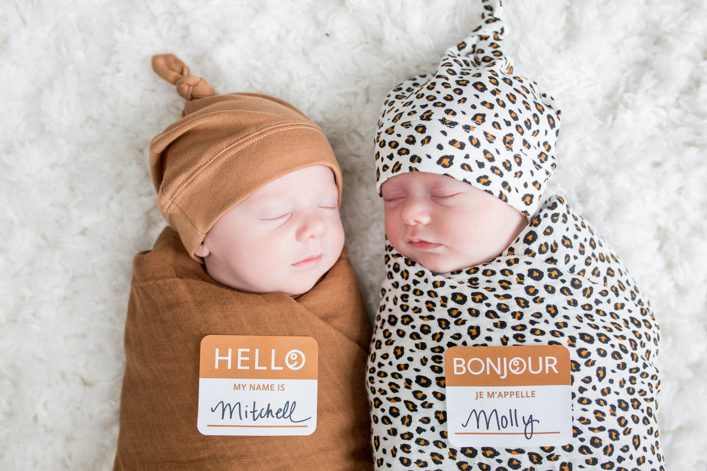Lulujo - Bamboo Hat and Muslin Swaddle Blanket Gift Set - Tan