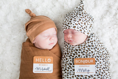 Lulujo - Bamboo Hat and Muslin Swaddle Blanket Gift Set - Tan