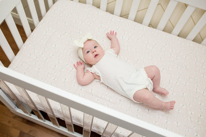 Lulujo - Cotton Fitted Cot  Sheet - Dragonflies (135cm x 70cm)