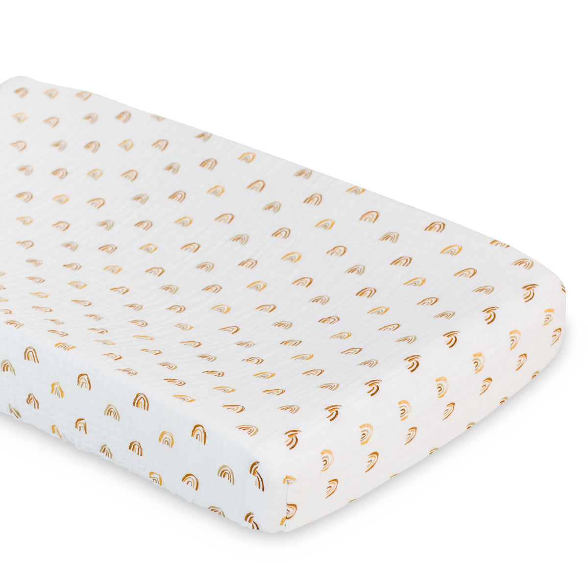 Lulujo - Cotton Fitted Crib Sheet - Rainbows (81cm x 43cm)