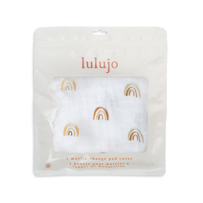 Lulujo - Cotton Fitted Crib Sheet - Rainbows (81cm x 43cm)
