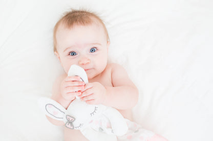 Lulujo - Cotton Muslin Lovie - Pink Bunny