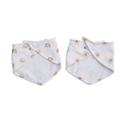 Lulujo - 2 pack Bandana Bib - Rainbows & Suns