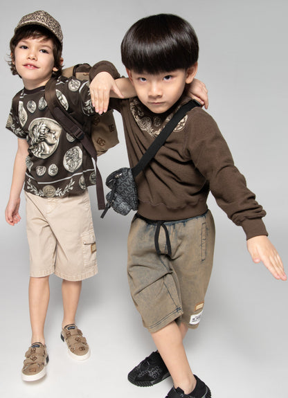 Dolce & Gabbana Boys Cargo Shorts in Beige