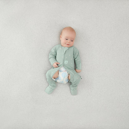 ergoPouch - Organic Layers Long Sleeve Babygrow Sage - Mild 0.2 TOG