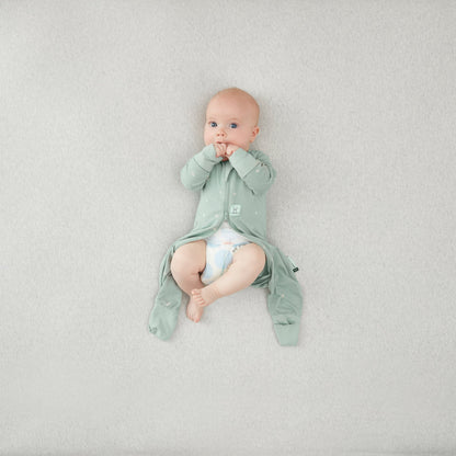 ergoPouch - Organic Layers Long Sleeve Babygrow Sage - Mild 0.2 TOG