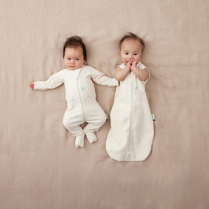 ergoPouch - Organic Layers Long Sleeve Babygrow Oatmeal - Mild 0.2 TOG