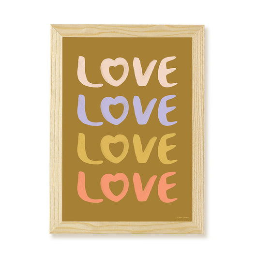 Hibou Design LOVE Art Print - Olive