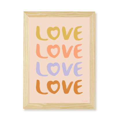 Hibou Design LOVE Art Print - Pink