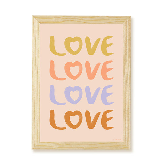 Hibou Design LOVE Art Print - Pink