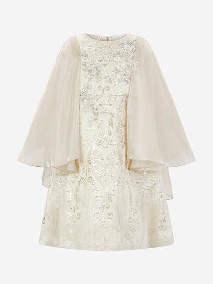Maison Ava Girls Phoebe Occasion Dress in Gold