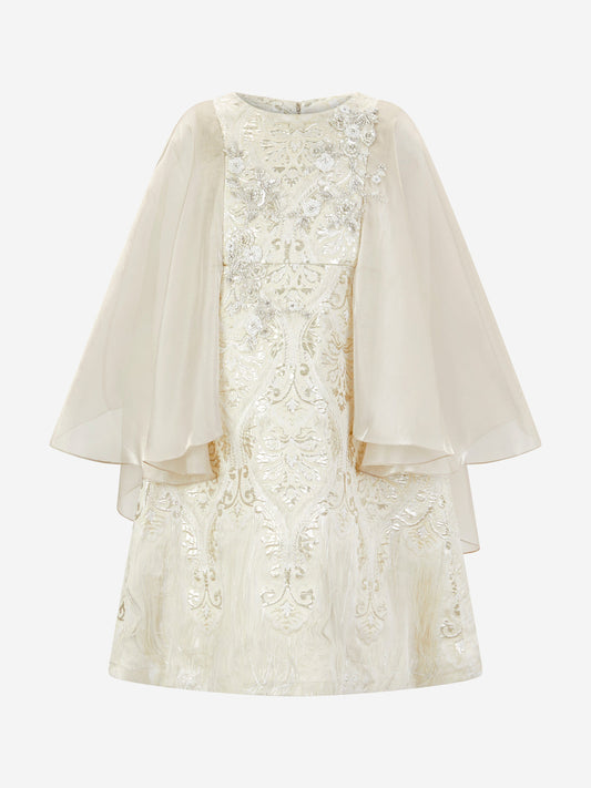 Maison Ava Girls Phoebe Occasion Dress in Gold