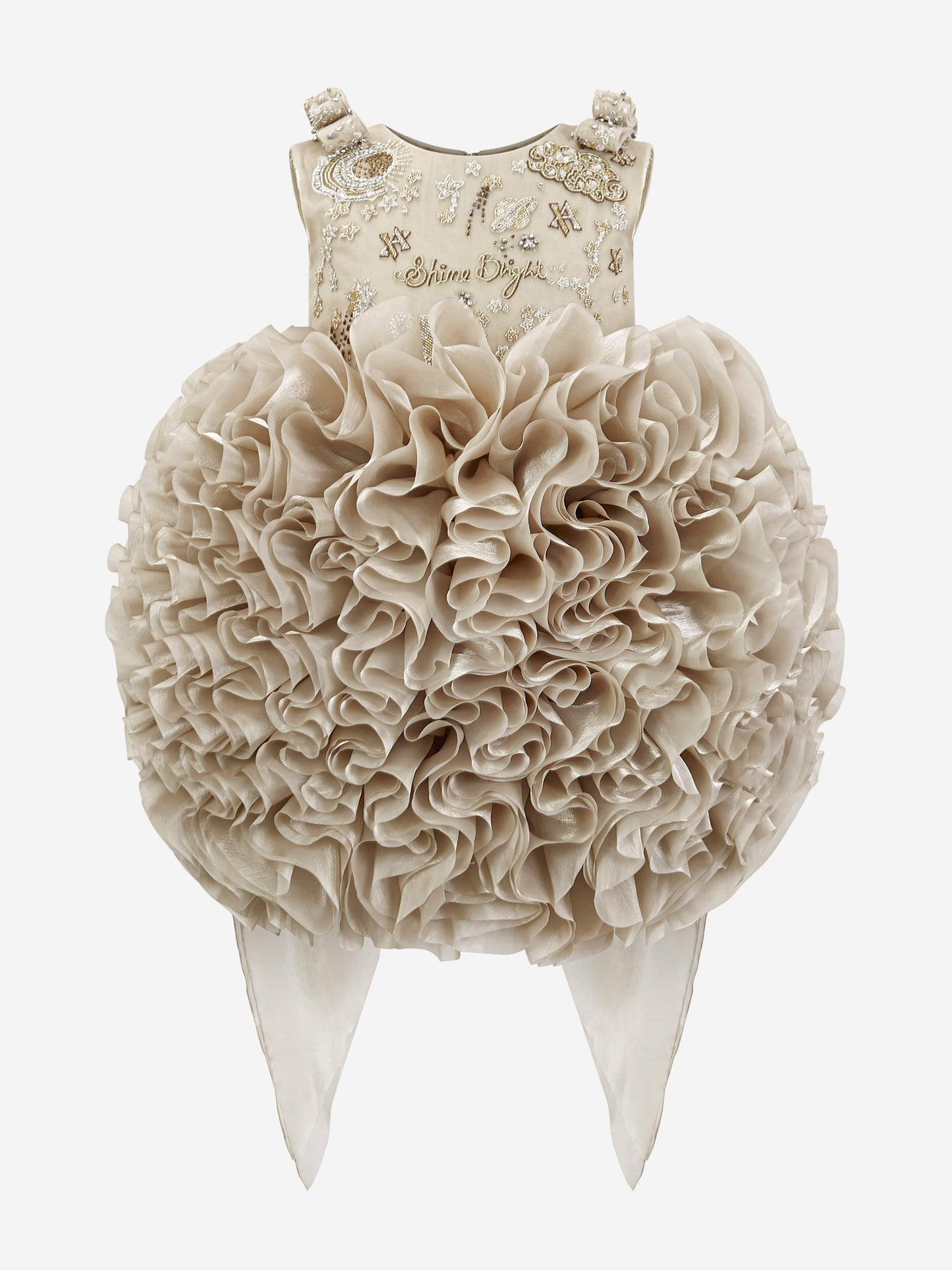 Maison Ava Girls Pomme Occasion Dress in Gold