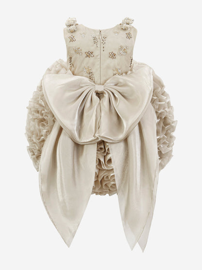 Maison Ava Girls Pomme Occasion Dress in Gold