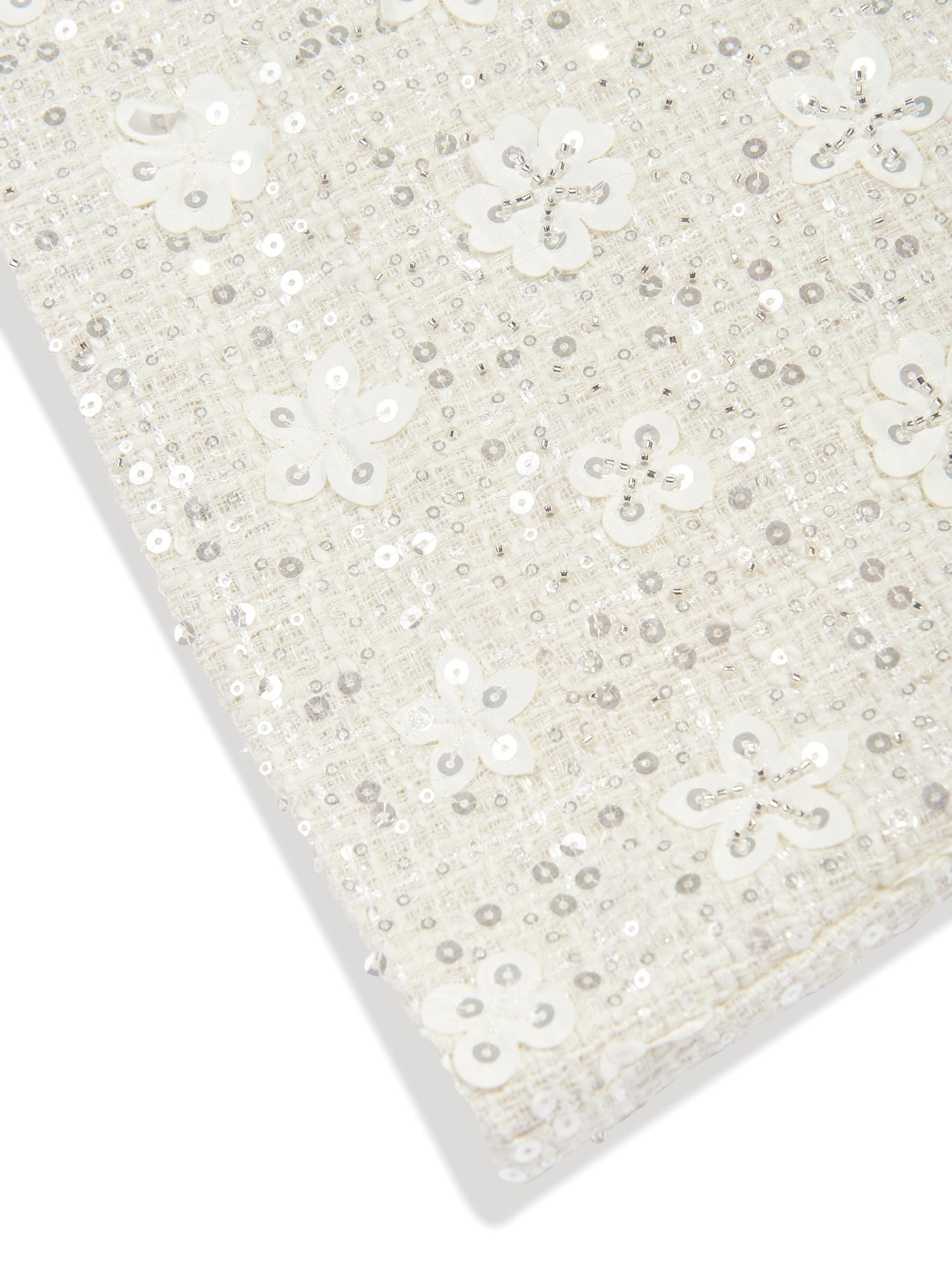 Mama Luma Girls Sequin Embroidered Skirt in Ivory