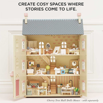 Wooden Dolls House Bedroom Set