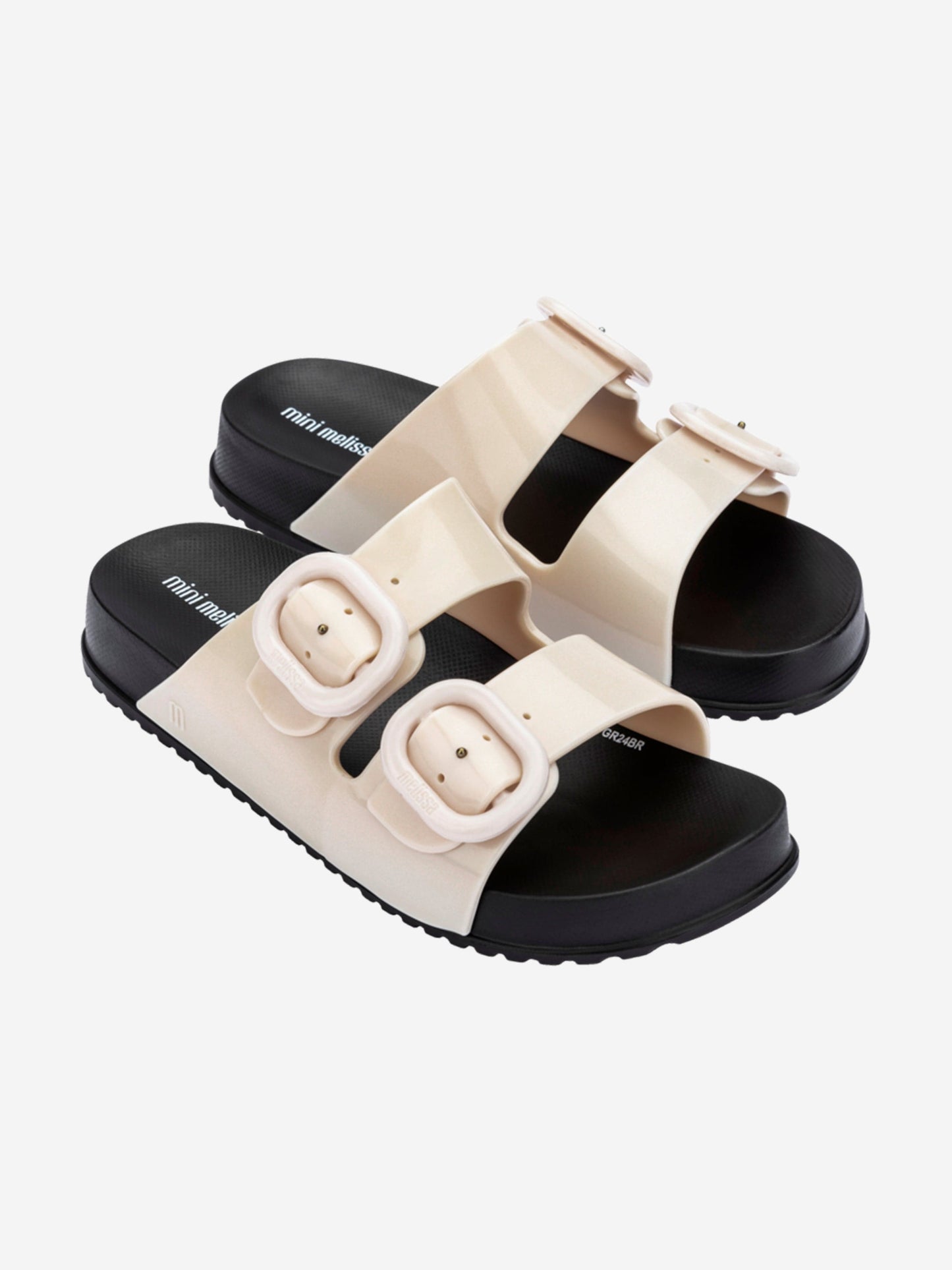 Mini Melissa Girls Cozy Slide Sandals in Ivory