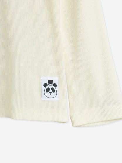 Mini Rodini Girls Ribbed Turtleneck Top in Ivory