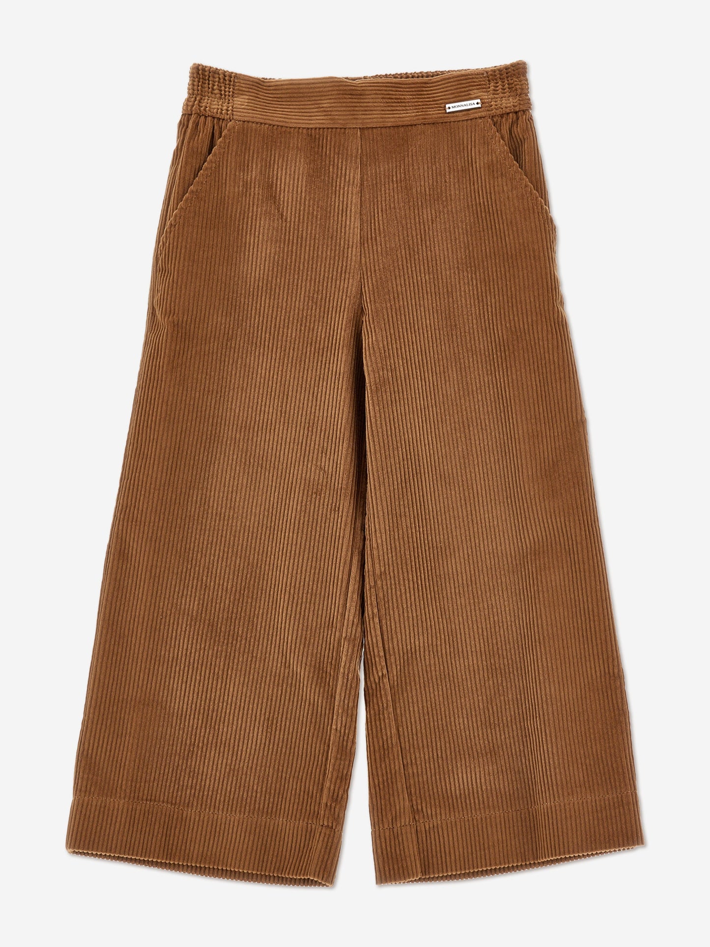 Monnalisa Girls Corduroy Wide Leg Trousers in Brown