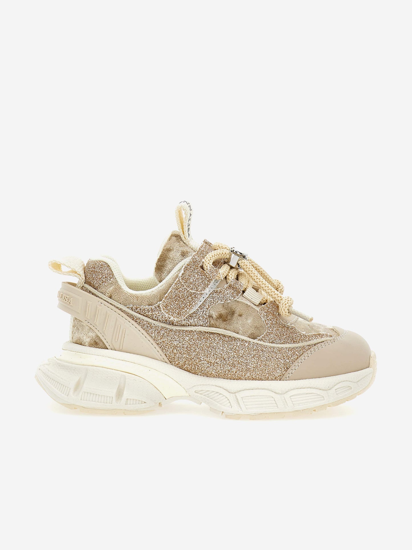 Monnalisa Girls Chunky Glitter Trainers in Beige