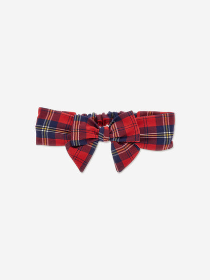 Monnalisa Baby Girls Tartan Bow Headband in Red