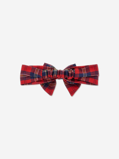 Monnalisa Baby Girls Tartan Bow Headband in Red