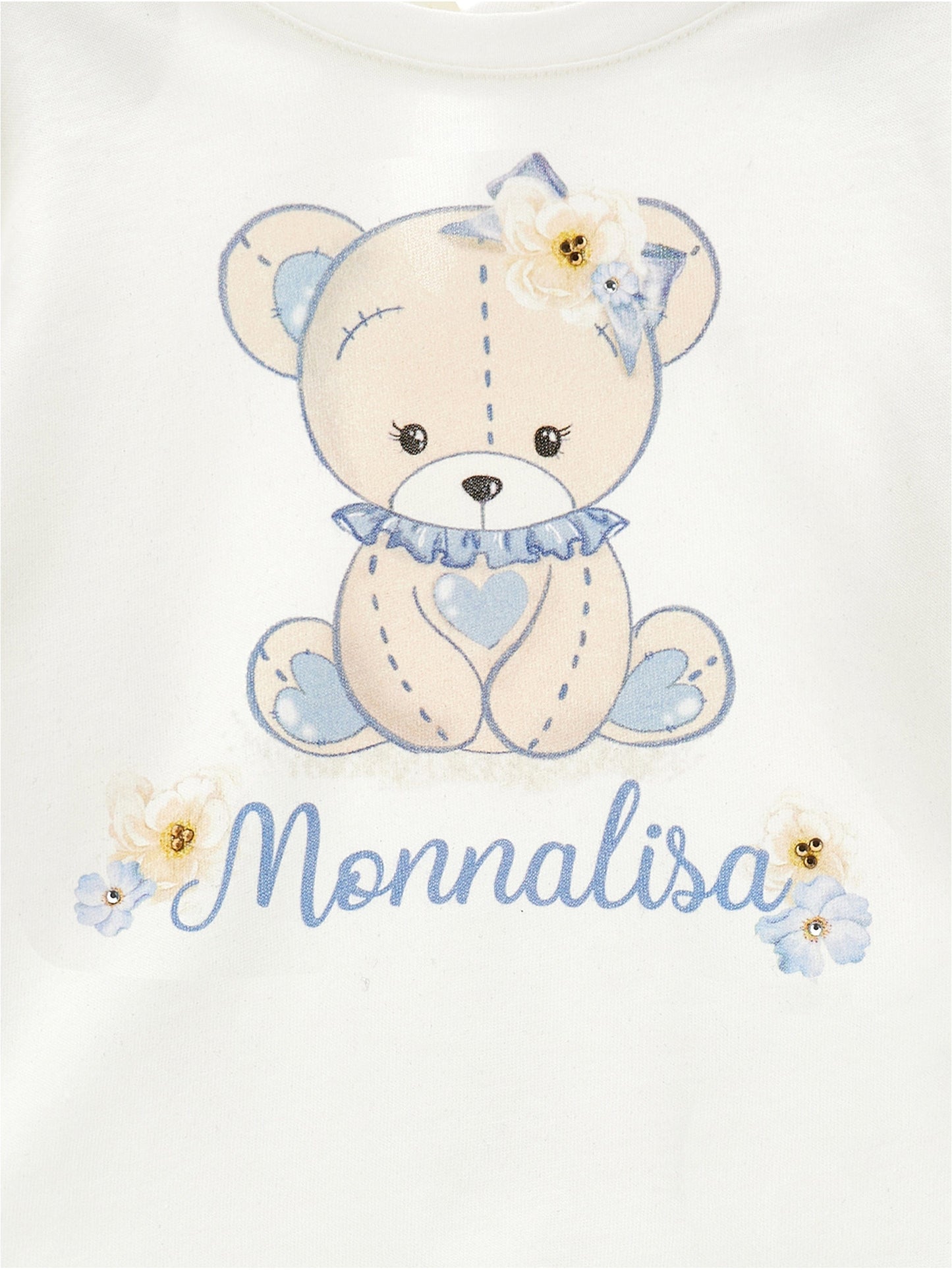 Monnalisa Baby Girls Long Sleeve Teddy T-Shirt in White