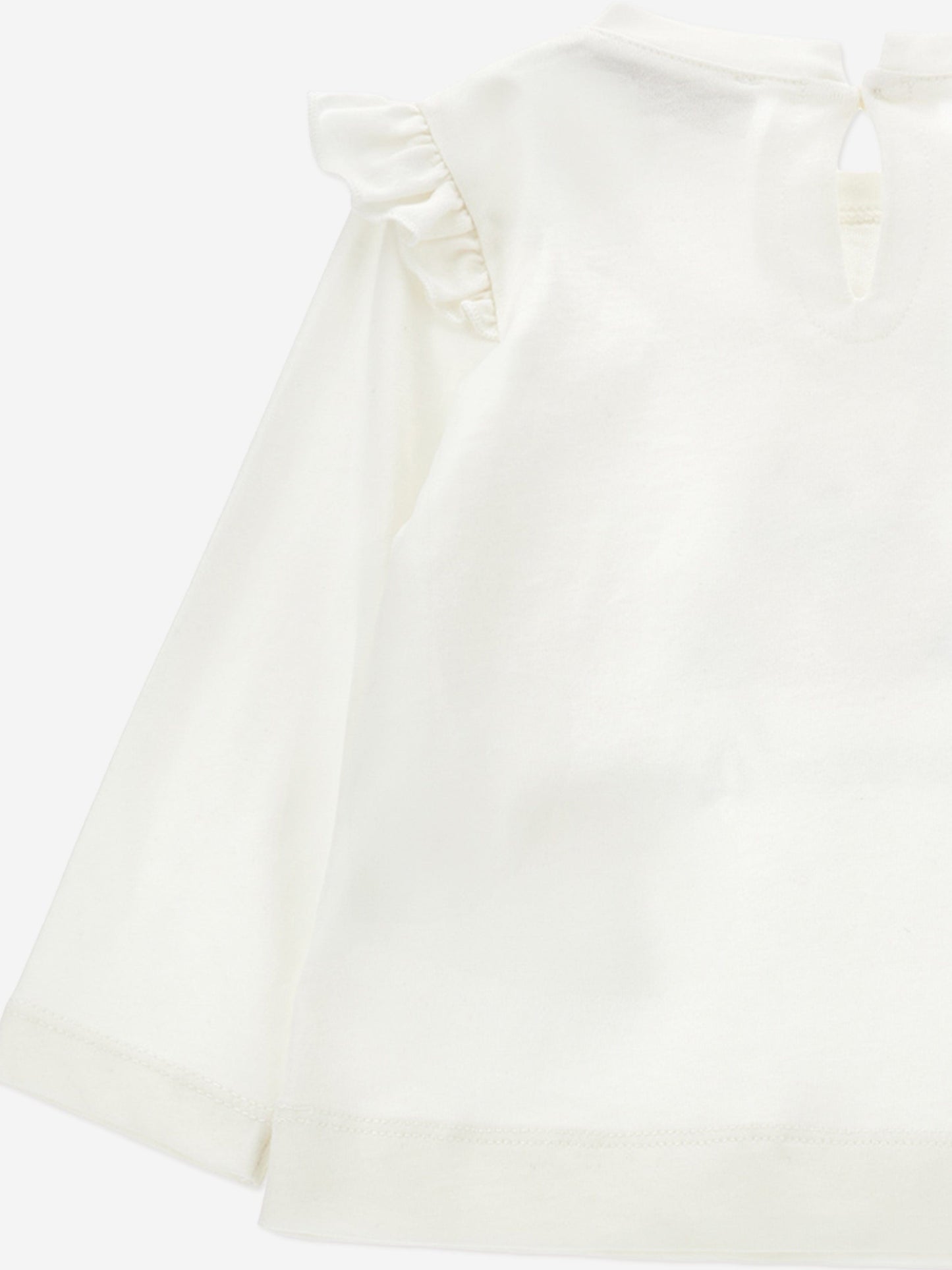 Monnalisa Baby Girls Long Sleeve Teddy T-Shirt in White