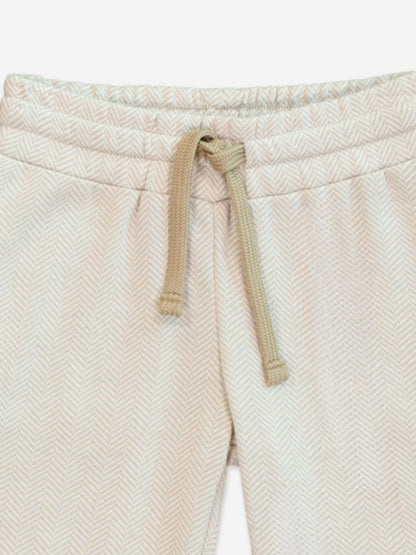 Mininio Boys Knitted Pocket Trousers in Beige
