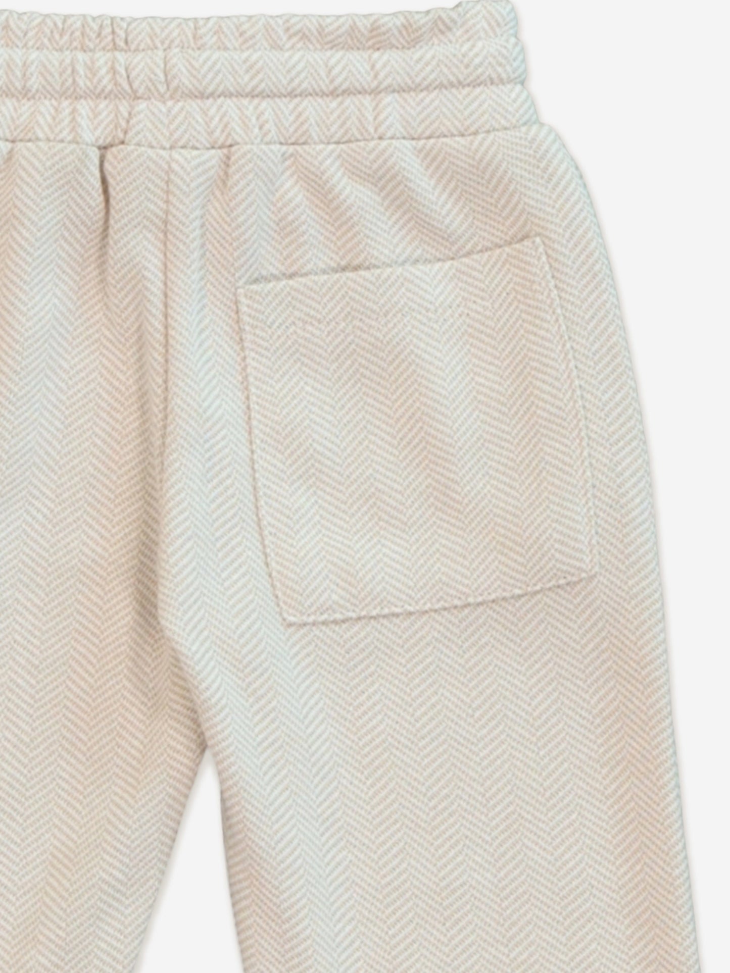 Mininio Boys Knitted Pocket Trousers in Beige