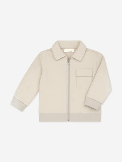 Mininio Boys Knitted Zip Up Jacket in Beige