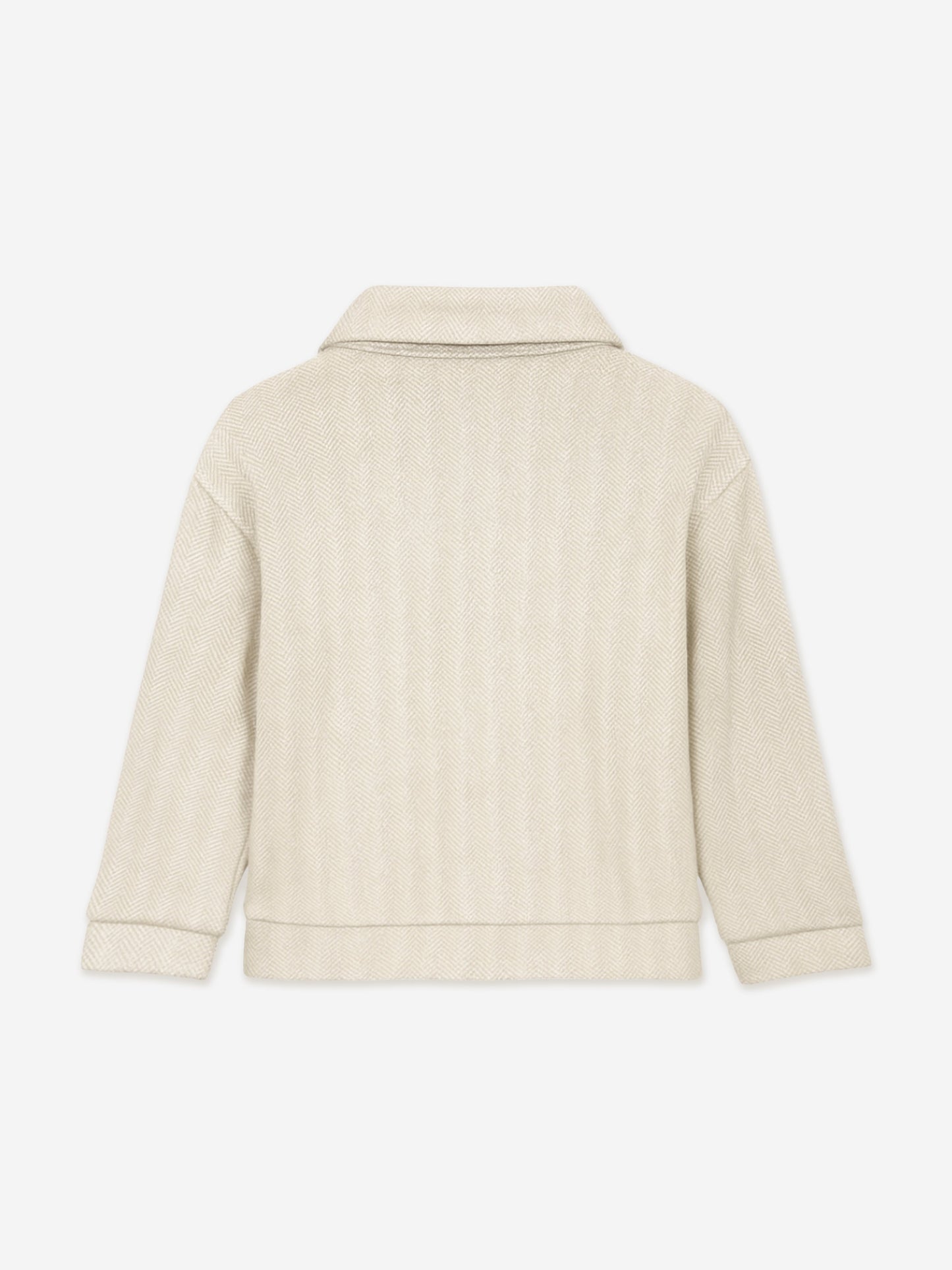 Mininio Boys Knitted Zip Up Jacket in Beige