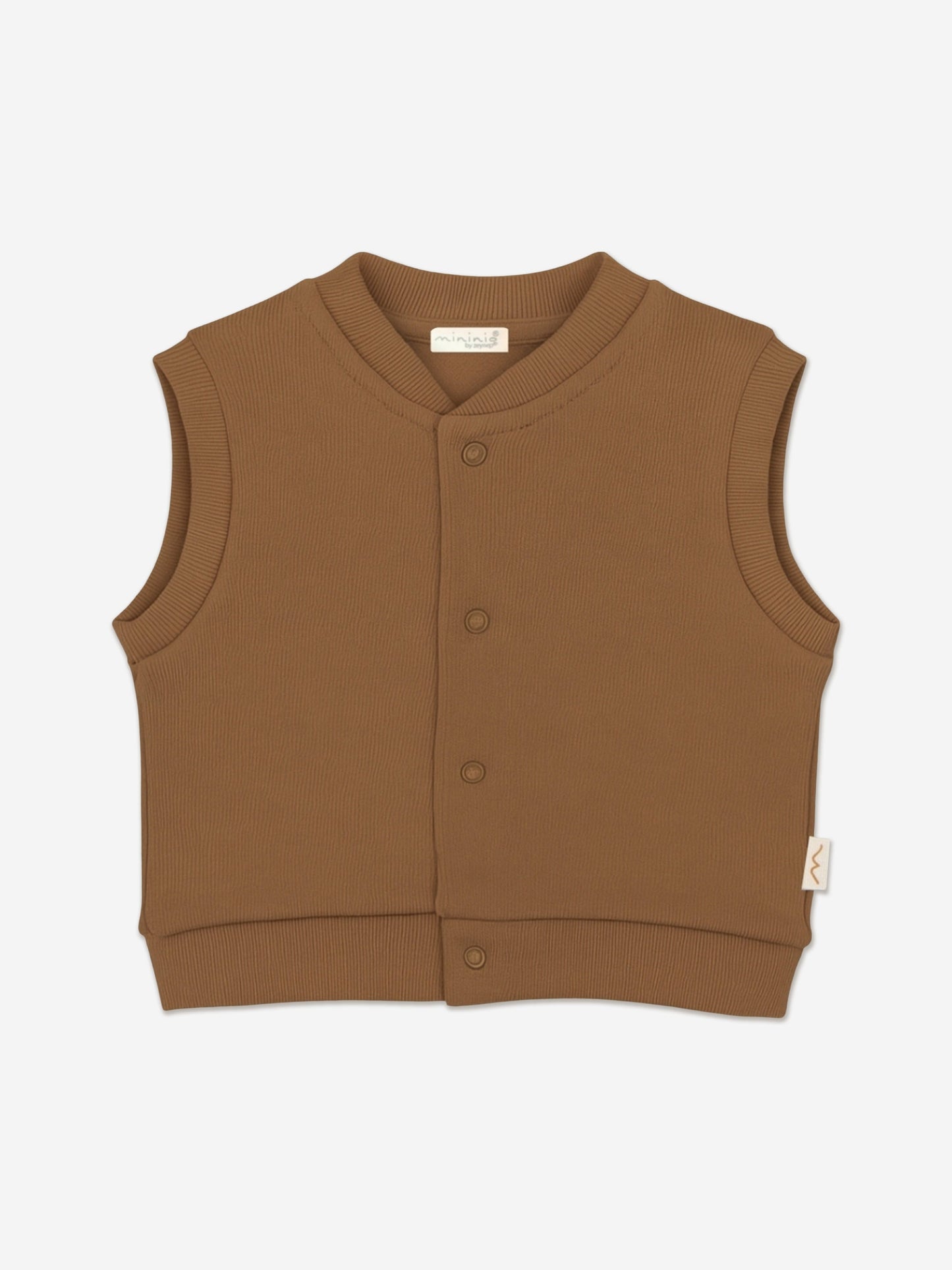 Mininio Baby Organic Cotton Vest in Brown