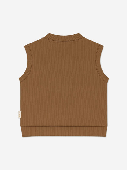 Mininio Baby Organic Cotton Vest in Brown