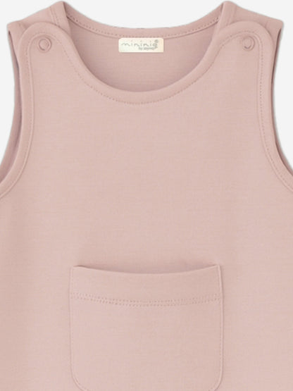 Mininio Baby Girls Organic Cotton Romper in Pink
