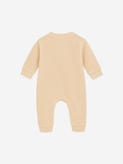 Mininio Baby Cotton Fleece Romper in Beige