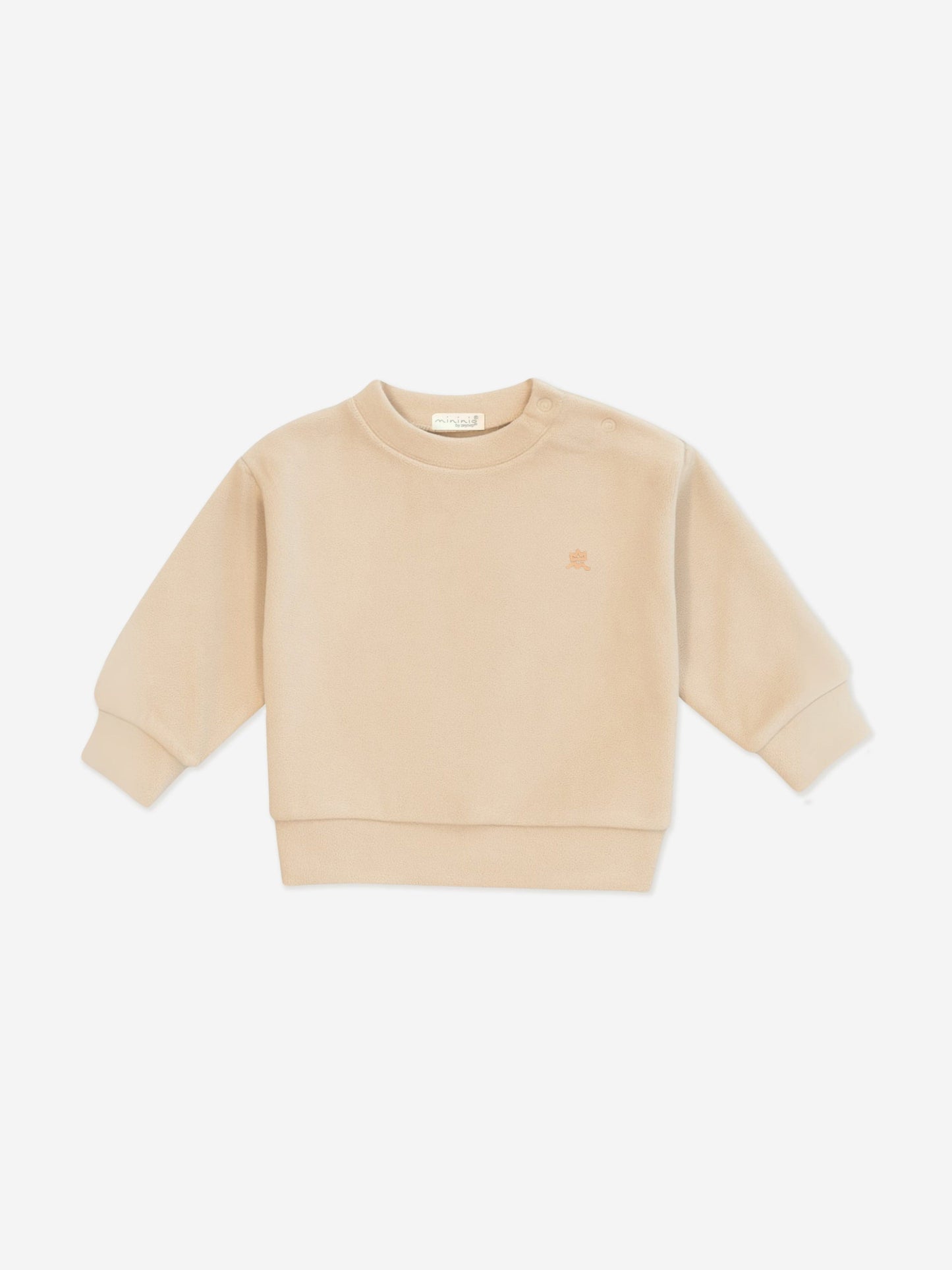 Mininio Baby Cotton Fleece Tracksuit in Beige
