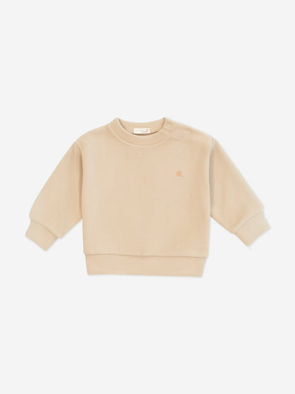 Mininio Baby Cotton Fleece Tracksuit in Beige