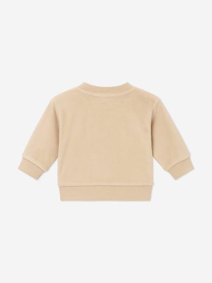 Mininio Baby Cotton Fleece Tracksuit in Beige