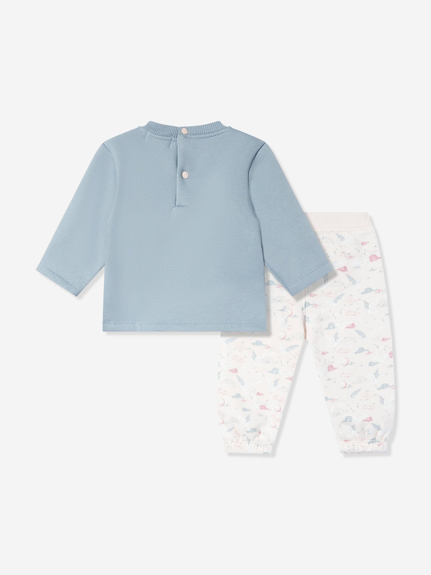 Mininio Baby Girls Ruffle Trouser Set in Blue