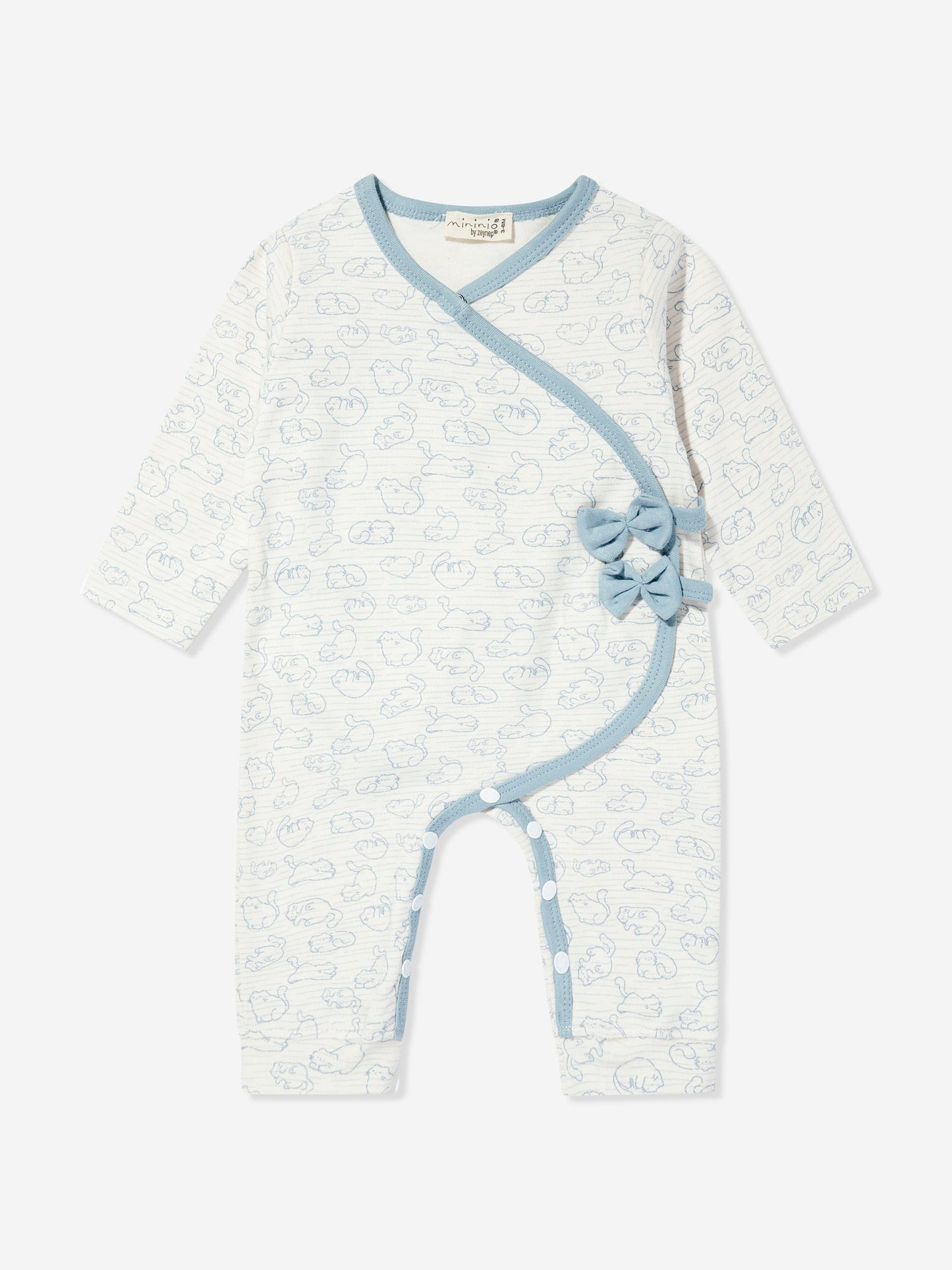 Mininio Baby Girls Cotton Babygrow in Ivory
