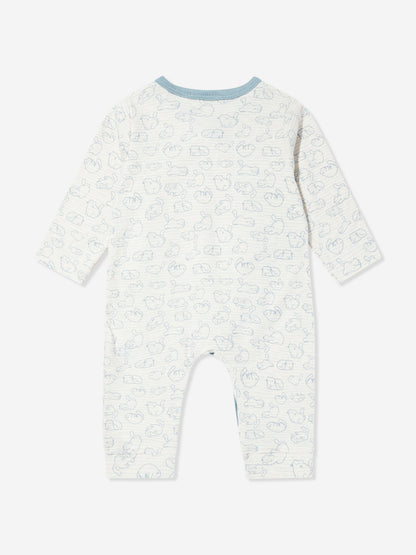 Mininio Baby Girls Cotton Babygrow in Ivory