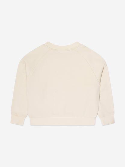 Moncler Enfant Girls Logo Sweatshirt in Ivory