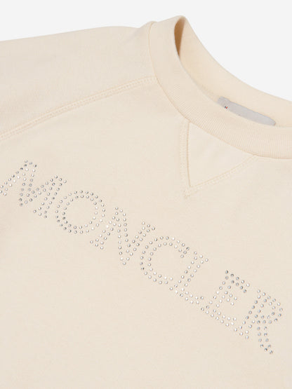 Moncler Enfant Girls Logo Sweatshirt in Ivory