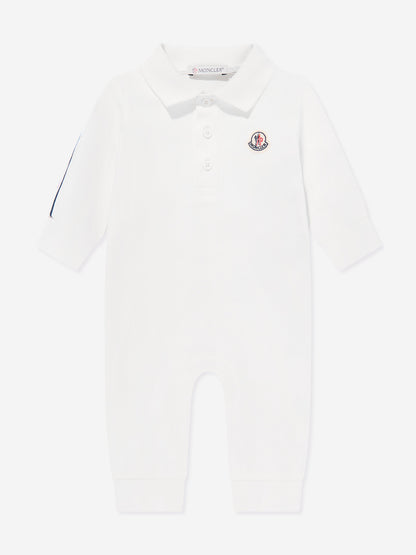 Moncler Enfant Baby Boys Logo Romper in Ivory