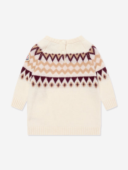 Moncler Enfant Baby Girls Wool Knitted Dress in Ivory