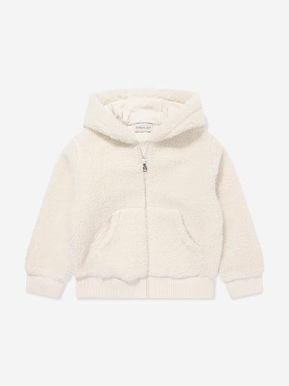 Moncler Enfant Boys Zip Up Cardigan in Ivory