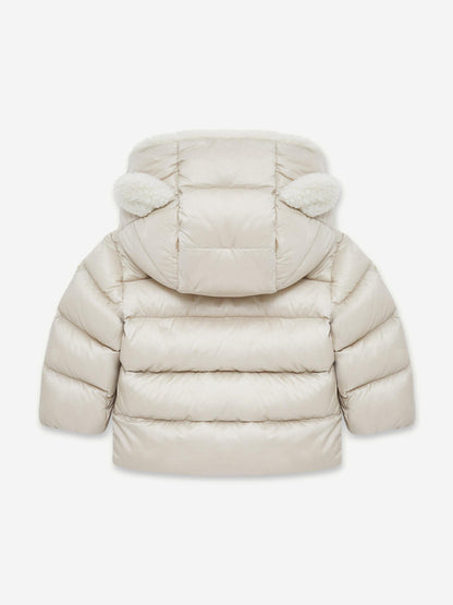 Moncler Enfant Baby Down Padded Borgan Jacket in Beige