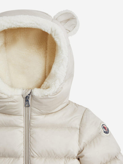 Moncler Enfant Baby Down Padded Borgan Jacket in Beige