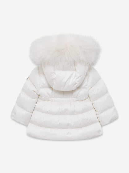 Moncler Enfant Baby Girls Down Padded Obie Jacket in Ivory